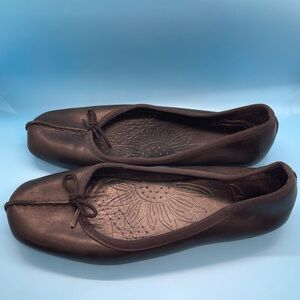 Clarks Freckle Ice Ballet Flat Black Leather Size 8.5